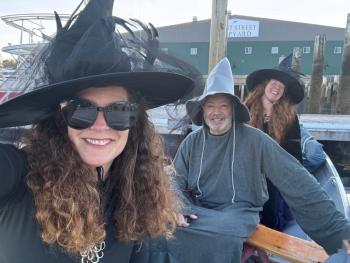 People dressed as witches