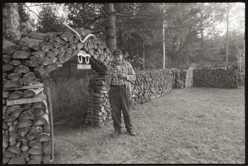 Longtime Waldo County photographer Peggy McKenna captured the heart and soul of working Maine during the 1980s and 1990s. Here, she chronicled Ralph Pratt, of Montville, with his impressively and artfully stacked wood. Peggy McKenna died in 2014 and the Penobscot Marine Museum, in Searsport, holds who photography collection. The museum graciously shares McKenna’s  work here. 