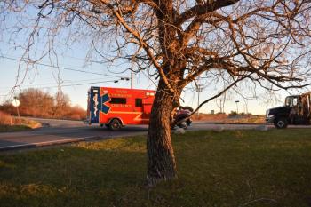 Looking east toward intersection where collision occured