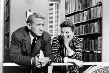 Spencer Tracy and Katherine Hepburn in Desk Set. (Photo courtesy Strand Theatre)   