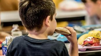 Lisbon Community School cafeteria separate their leftover food scraps — which can be used for composting or animal feeds — from trash and unused items to help reduce food waste in 2023. Photo by Kathy Rice. 
