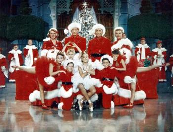 Back row from left, Rosemary Clooney, Danny Kaye, Bing Crosby and Vera-Ellen in White Christmas. (Photo courtesy Strand Theatre)