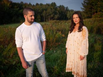 Man and woman in a field