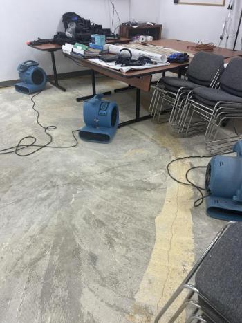 bare floor of conference room