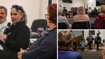 collage of photos from a death cafe gathering
