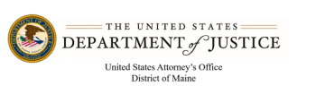 Dept. of Justice, District of Maine banner