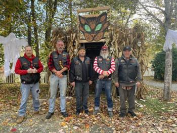 L to R: Robert "HotRod" Emery, Henry "Big Daddy" Hustus, Roland "The Poet" Pease, Michael "Mike the Bike" Robinson, Robert "Biker Bob" Sheehan. Photo courtesy Bob Sheehan