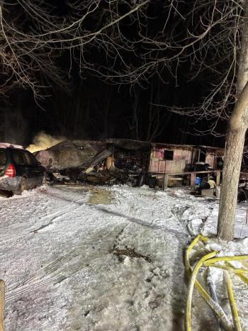 Scene of the fire, after flames extinguished