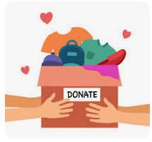 Graphic of a donation box being handed over