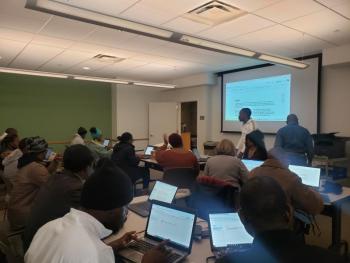 Adults in a classroom