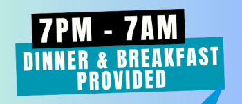Emergency Warming Center dinner and breakfast banner