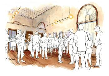 Gathering and paintings