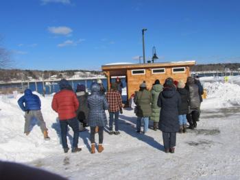 Dozens showed for the ribbon-cutting event. Photo by Kay Stephens