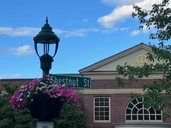 Lamp post flower pot at Chestnut Street