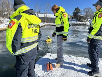 Camden firefighters stay close, just in case.