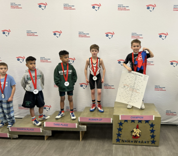Benjamin Laite stands in first place, along with other competitors. (photo provided by Cody Laite)