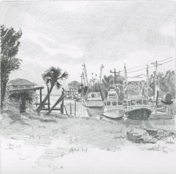 Horseshoe Beach (Drawing by Rick Cronin)