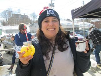 Carolina from Winterport has been to every Belfast Ice Festival. Photo by Kay Stephens