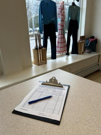A petition on the counter at Serendipity, a downtown Camden store. 