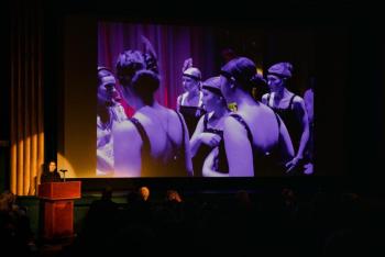 Speaker with picture of dancers