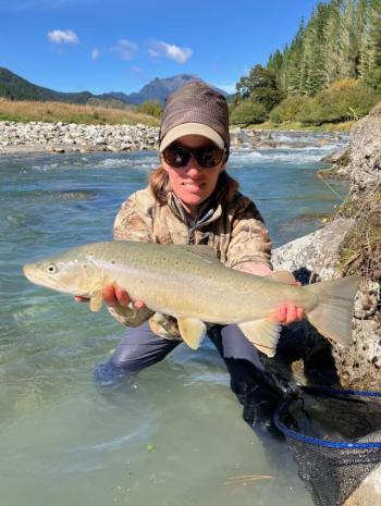 Female holding big fish