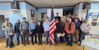 group photo with American flag