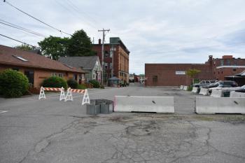parking lot between Orient and Oak streets