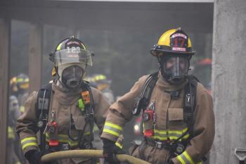 Northport and Appleton firefighters working together