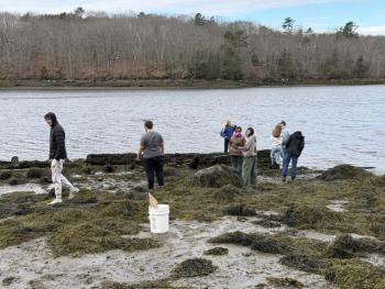 distance view of students at work