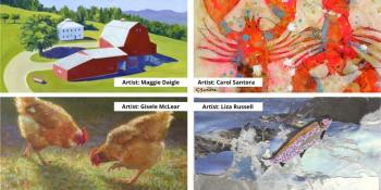 four calendar artwork pages