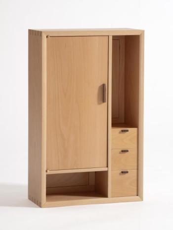 wide cabinet and shelving unit