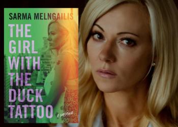 book cover and headshot