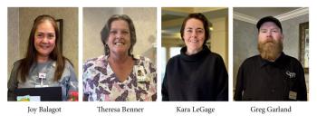 four panels of people pictures