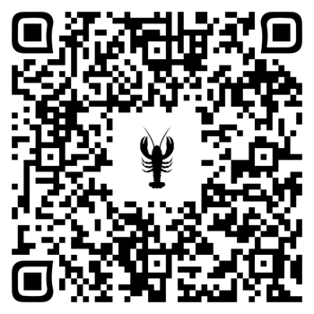 QR code with lobster design in center