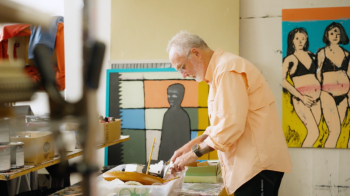 man painting