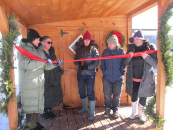 Nicole Littrell, owner of Salty Witch Sauna unveiled the new sauna with a ribbon-cutting event. Photo by Kay Stephens