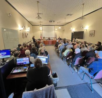 Camden citizens gather to hear candidates' positions on issues. (Photo courtesy Holly Anderson)