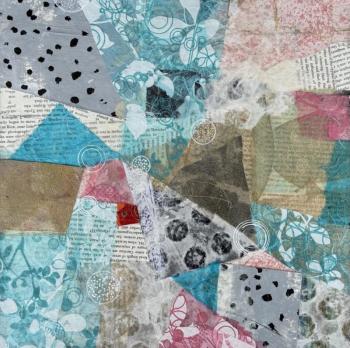 collage with pastels
