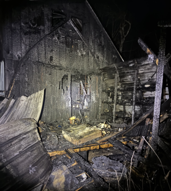What remains following the May 2, Stockton Springs fire. (photo courtesy of Maine State Police)