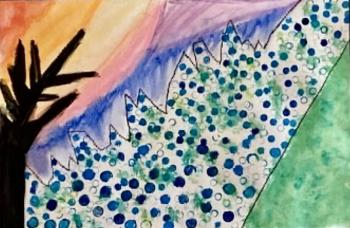 Sixth grade students at Camden Rockport Middle School artwork is hanging in downtown Camden.