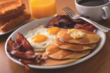 pancakes bacon breakfast