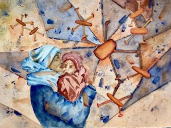 painting, people, drones