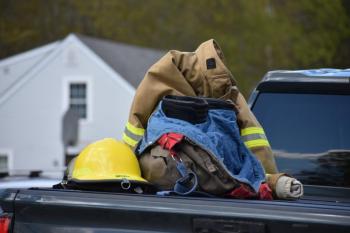 pile of turn-out gear pieces