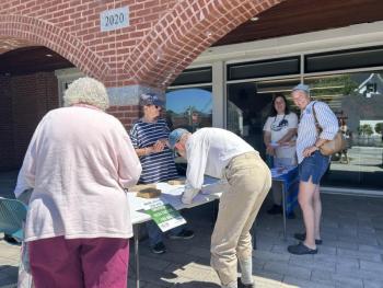 Outside the Rockport Public Library June 9.