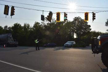 traffic control facing Glen Cove Drive