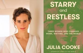 author photo and book cover