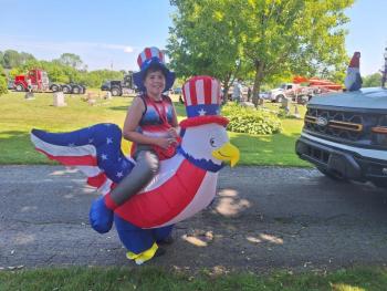 Kid on blowup
