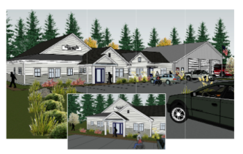 rendering of proposed community building