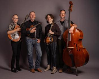 four adult males and their string instruments
