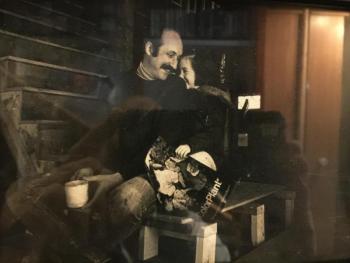 Anna (A.S. Aubrey) and her father, Noel Paul Stookey, in the Hen House, in Blue Hill. (Photo courtesy Noel Pal Stookey)